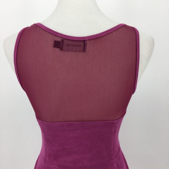 Mink Pink Faux Suede Dress Women's Size Medium EUC Mauve Fuschia - Picture 7 of 12